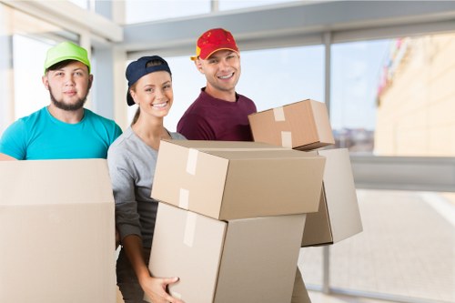 Professional removals and storage service in Thehale with moving boxes
