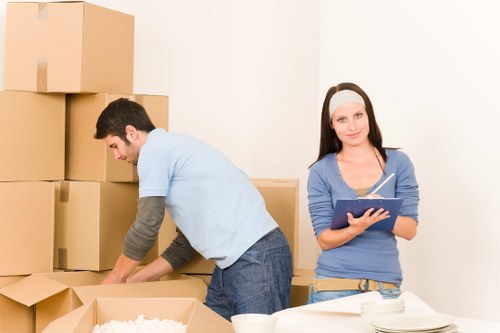Packing materials and organized boxes used in Thehale relocation services